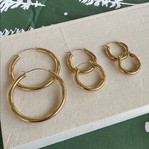 Gold Hoop Earrings set